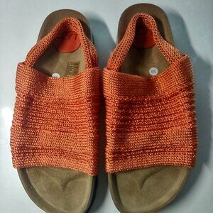 CL/T Womens Slingback Orange Woven Sandals Made in Portugal Size EU 39 / US 9